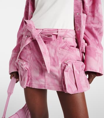 Camouflage denim cargo miniskirt | Blumarine