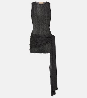 Vestido corto drapeado Keefe de lamé | Aya Muse