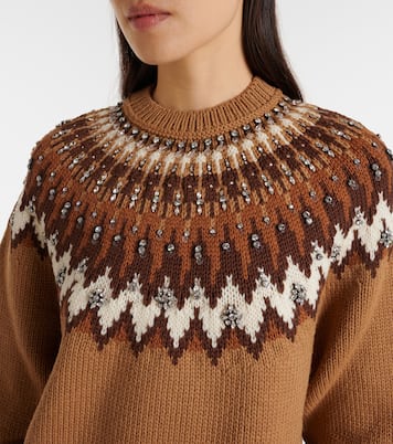Embellished wool jacquard sweater | Gucci