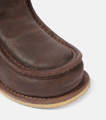 Ankle Boots aus Leder mit Shearling | JW Anderson