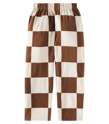 Pantalones rectos de algodón a cuadros | Rylee + Cru