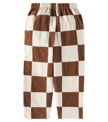 Pantalones rectos de algodón a cuadros | Rylee + Cru