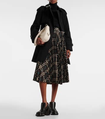 Pleated checked midi skirt | Burberry