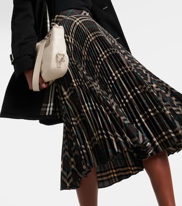 Pleated checked midi skirt | Burberry