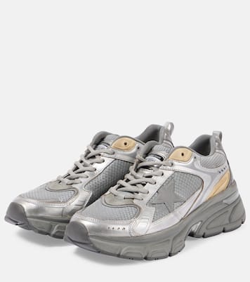 Lightstar metallic leather and mesh sneakers | Golden Goose