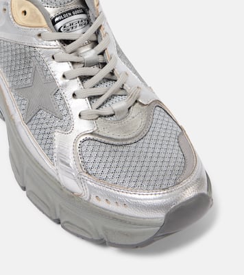 Lightstar metallic leather and mesh sneakers | Golden Goose
