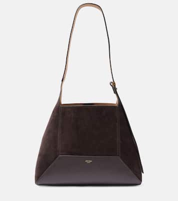 Sac Diamond Medium en daim et cuir | Jimmy Choo