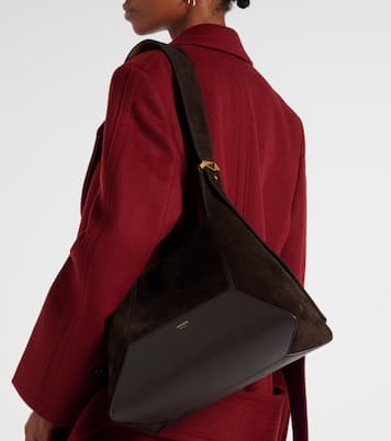 Sac Diamond Medium en daim et cuir | Jimmy Choo