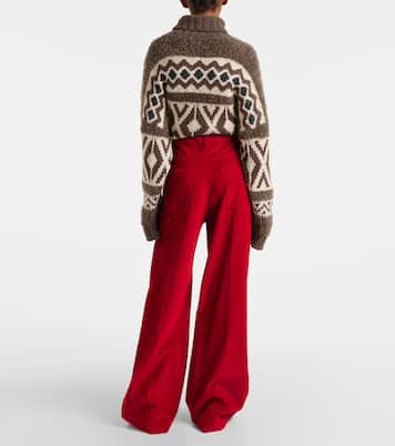 Weite High-Rise-Hose aus Baumwoll-Cord | Brunello Cucinelli
