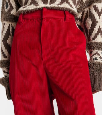 Weite High-Rise-Hose aus Baumwoll-Cord | Brunello Cucinelli