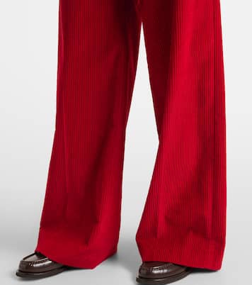 Weite High-Rise-Hose aus Baumwoll-Cord | Brunello Cucinelli