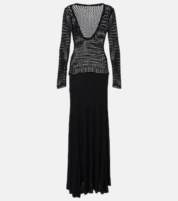 Abito lungo in mesh e maglia | Christopher Esber