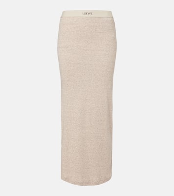 Gonna lunga in cotone e lana | Loewe