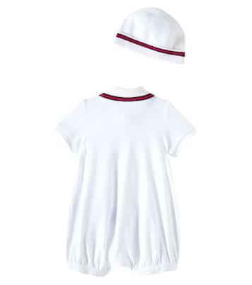Baby - Body e berretto in cotone piqué | Gucci Kids