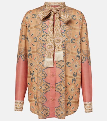 Blusa Voyage Imaginaire in mussola | Valentino