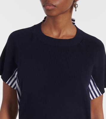 Abito midi in cotone a righe | Sacai