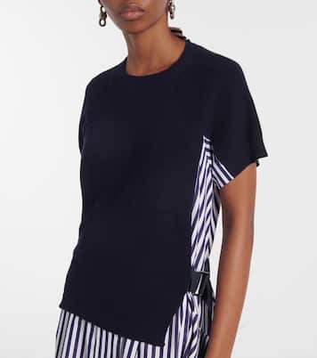 Abito midi in cotone a righe | Sacai