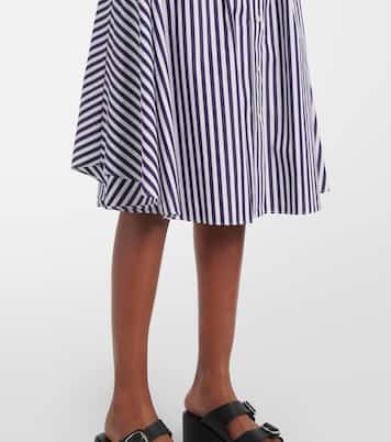 Abito midi in cotone a righe | Sacai