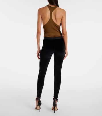 Logo velour leggings | Tom Ford