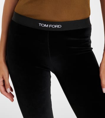 Logo velour leggings | Tom Ford