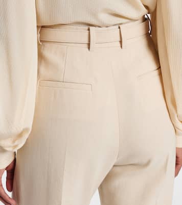 Belted linen and wool straight pants | Loro Piana