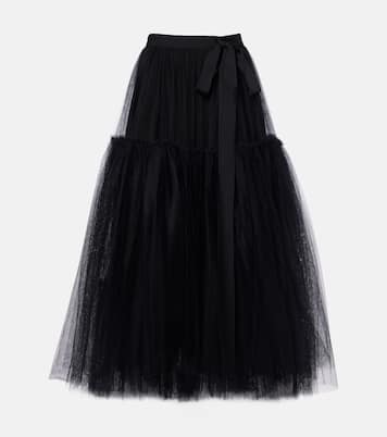 Belted tulle midi skirt | Erdem