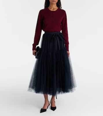 Belted tulle midi skirt | Erdem