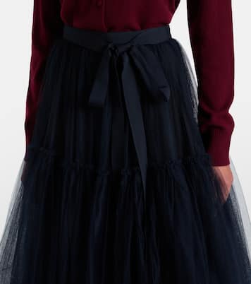 Belted tulle midi skirt | Erdem