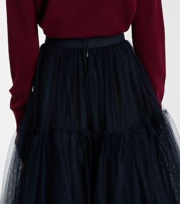 Belted tulle midi skirt | Erdem