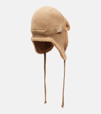 Shearling-trimmed wool and cashmere hat | Miu Miu