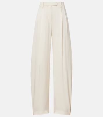 Gerade Mid-Rise-Hose aus Seide  | Brunello Cucinelli