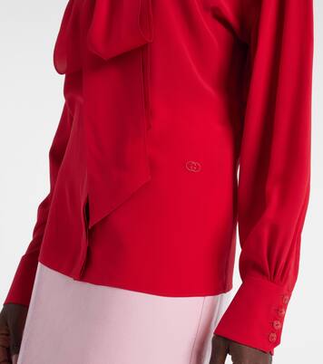 Blusa de seda con lazo | Gucci