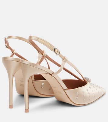 Moore 90 satin slingback pumps | Malone Souliers