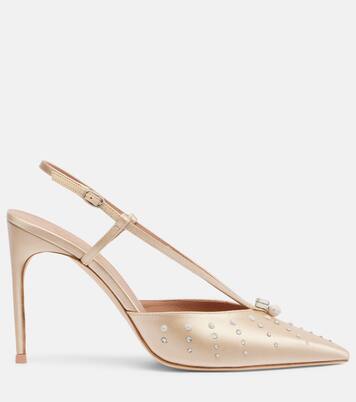 Moore 90 satin slingback pumps | Malone Souliers