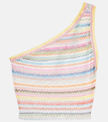 Zig Zag one-shoulder crop top | Missoni