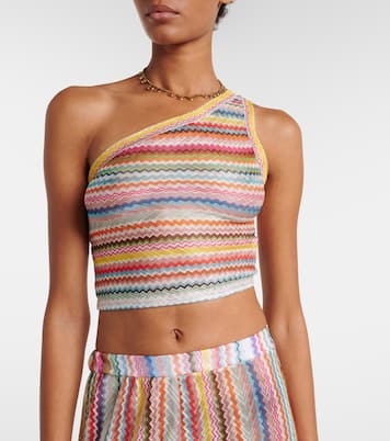 Zig Zag one-shoulder crop top | Missoni