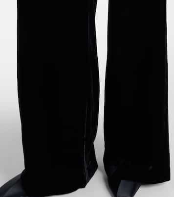 Pantaloni Alex a gamba larga in velluto a vita alta | Veronica Beard