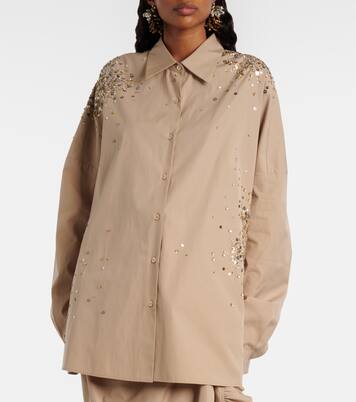 亮片大廓形棉质衬衫 | Dries Van Noten