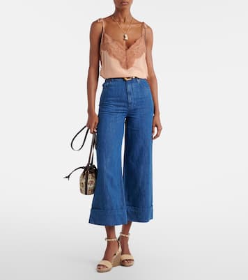 Espadrilles compensées Rockstud 105 en daim | Valentino Garavani