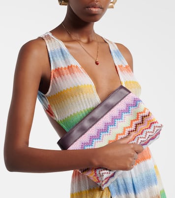 حقيبة كلاتش مقلّمة بالجلد Zigzag Large | Missoni