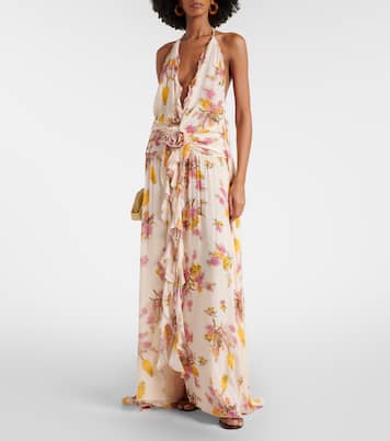 Floral ruffled georgette gown | Blumarine