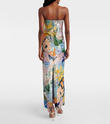 Embroidered jacquard corset gown | Là Fuori