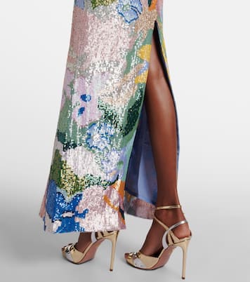 Embroidered jacquard corset gown | Là Fuori