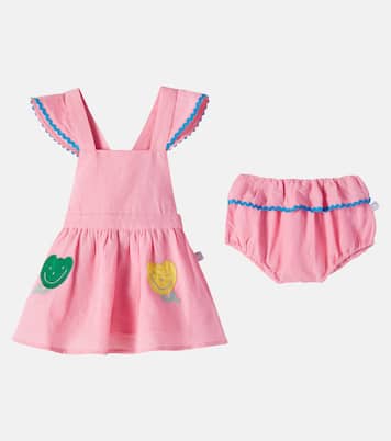 Baby linen-blend dress and bloomers set | Stella McCartney Kids