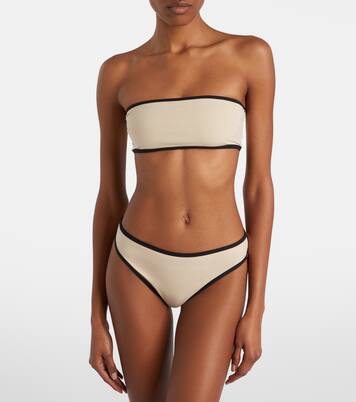 Stripe Edge strapless bikini top | Toteme