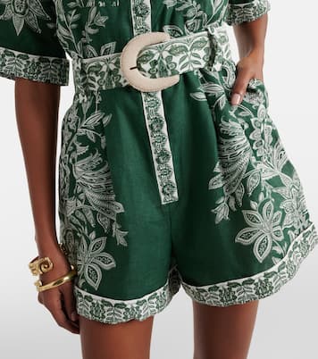 Bedruckter Playsuit Miranda aus Leinen | Farm Rio