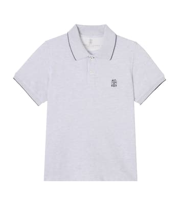 Embroidered cotton polo shirt | Brunello Cucinelli Kids