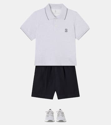 Embroidered cotton polo shirt | Brunello Cucinelli Kids