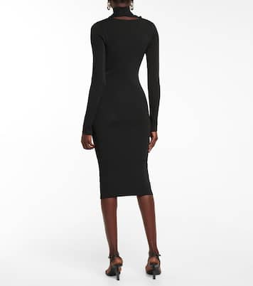 Cut-out ribbed-knit midi dress | Coperni