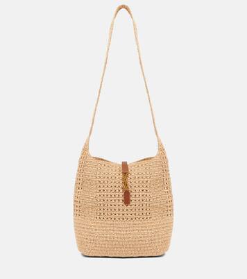 Schultertasche Le 5 à 7 Medium aus Raffiabast | Saint Laurent